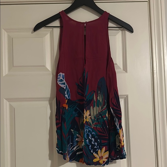 Old Navy Burgundy Floral Tank Top - Picture 3 of 3